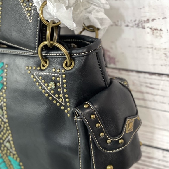 Montana West Aztec Collection Concealed Carry Satchel and Wallet Set - Picture 3 of 8